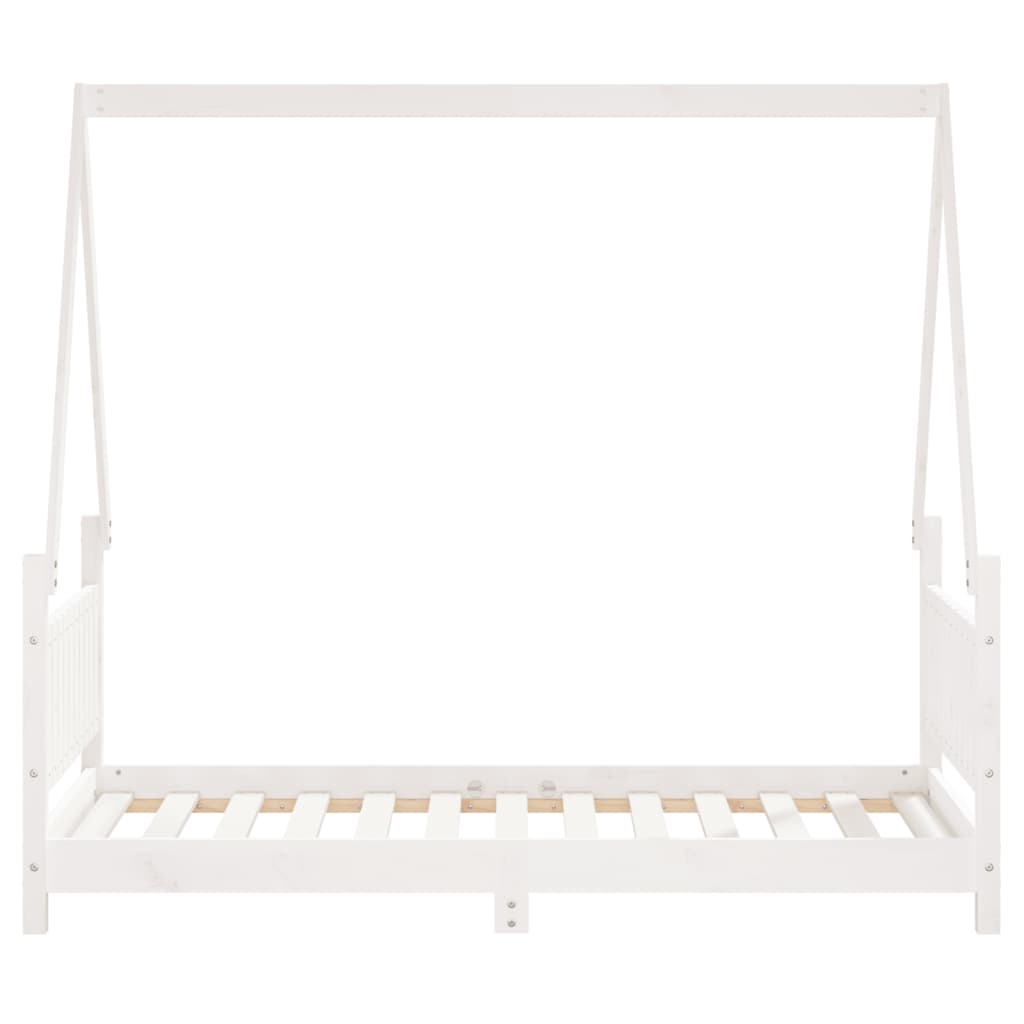 Kids Bed Frame White 80x160 cm Solid Wood Pine