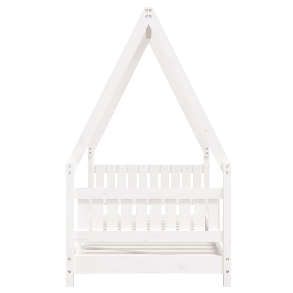 Kids Bed Frame White 80x160 cm Solid Wood Pine