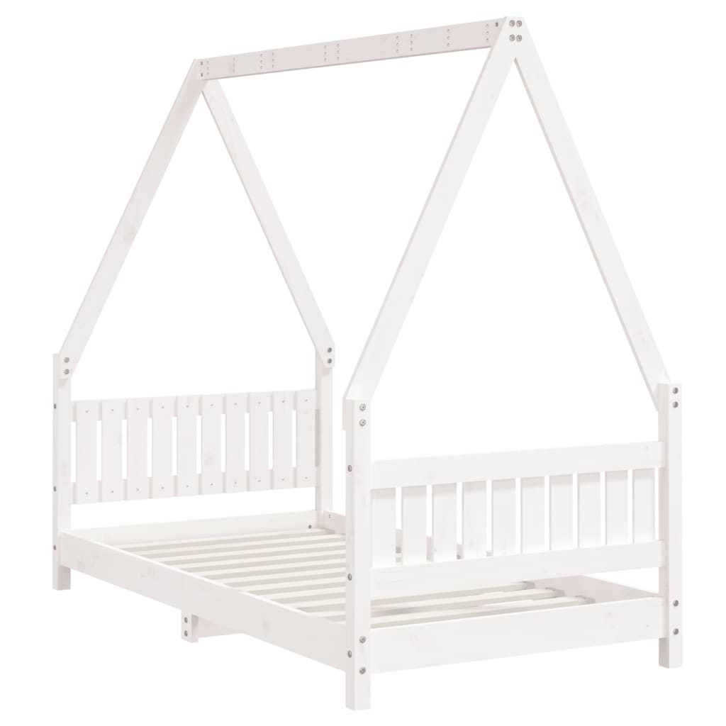 Kids Bed Frame White 80x160 cm Solid Wood Pine