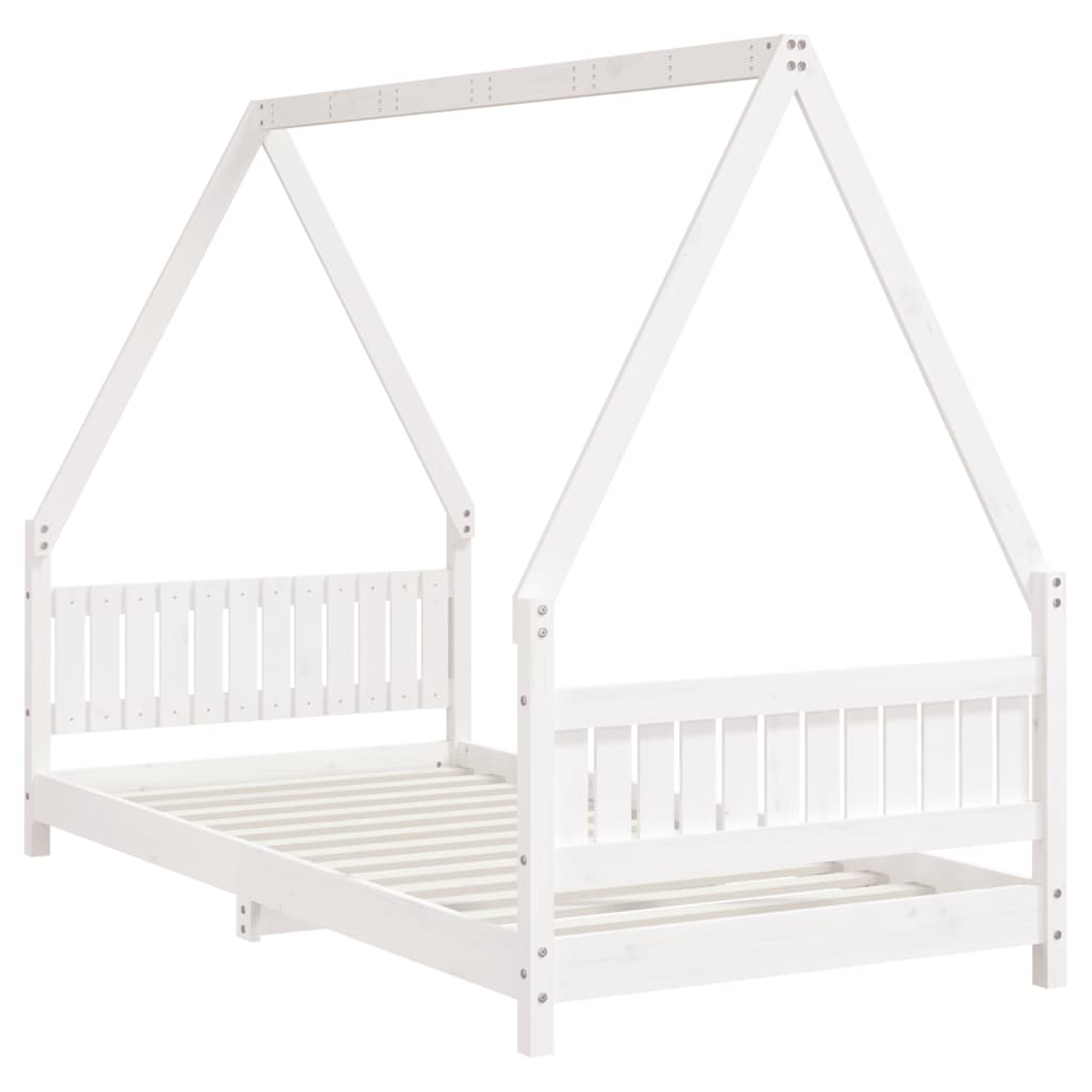 Kids Bed Frame White 90x190 cm Solid Wood Pine