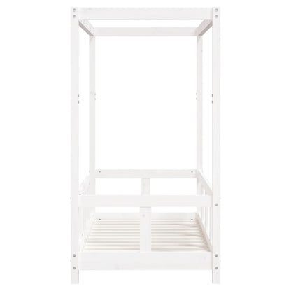 Kids Bed Frame White 70x140 cm Solid Wood Pine