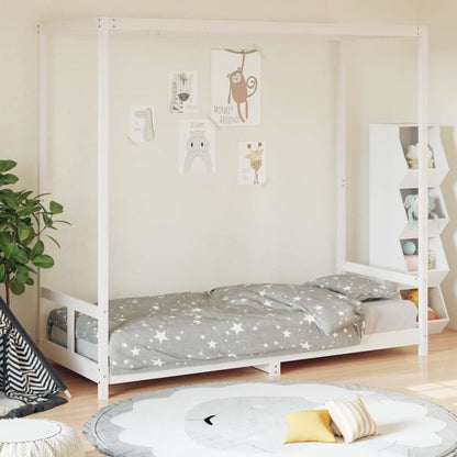 Kids Bed Frame White 80x200 cm Solid Wood Pine