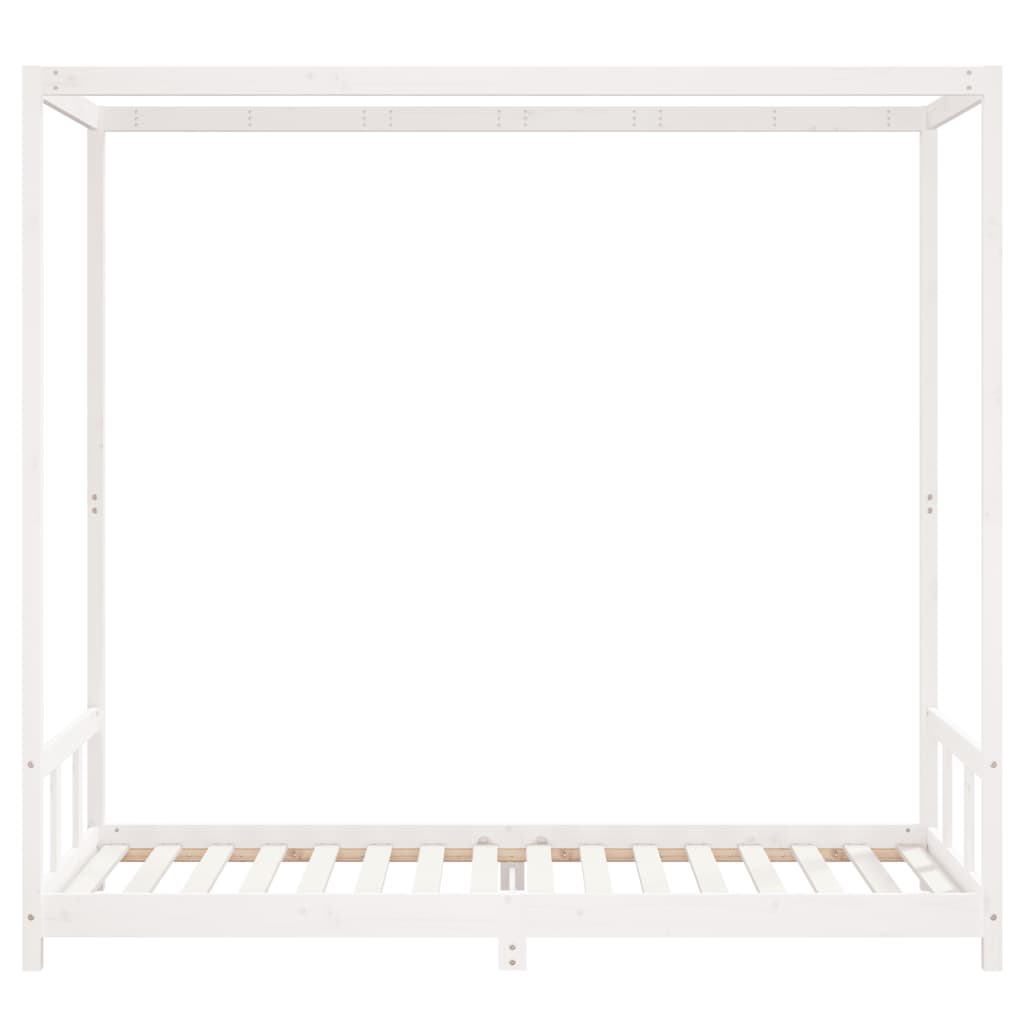 Kids Bed Frame White 90x200 cm Solid Wood Pine