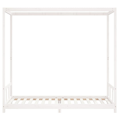 Kids Bed Frame White 90x200 cm Solid Wood Pine