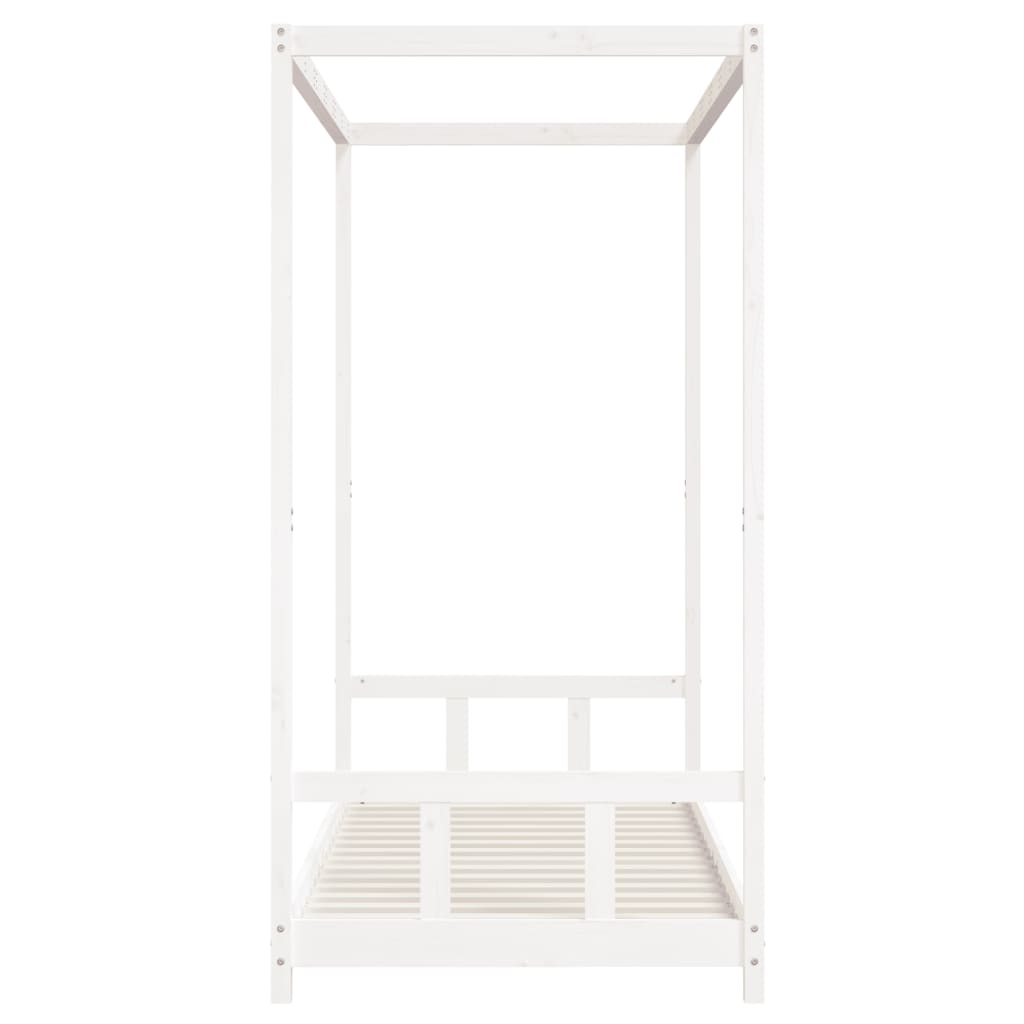 Kids Bed Frame White 90x200 cm Solid Wood Pine