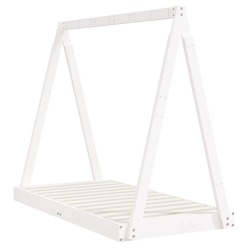 Kids Bed Frame White 70x140 cm Solid Wood Pine