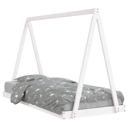 Kids Bed Frame White 90x200 cm Solid Wood Pine