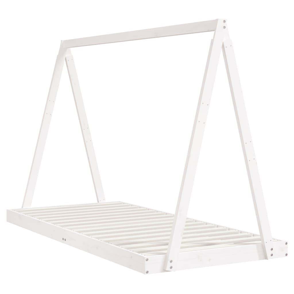 Kids Bed Frame White 90x200 cm Solid Wood Pine