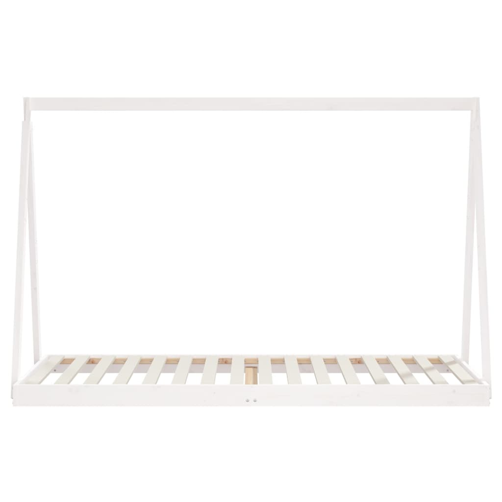 Kids Bed Frame White 90x200 cm Solid Wood Pine