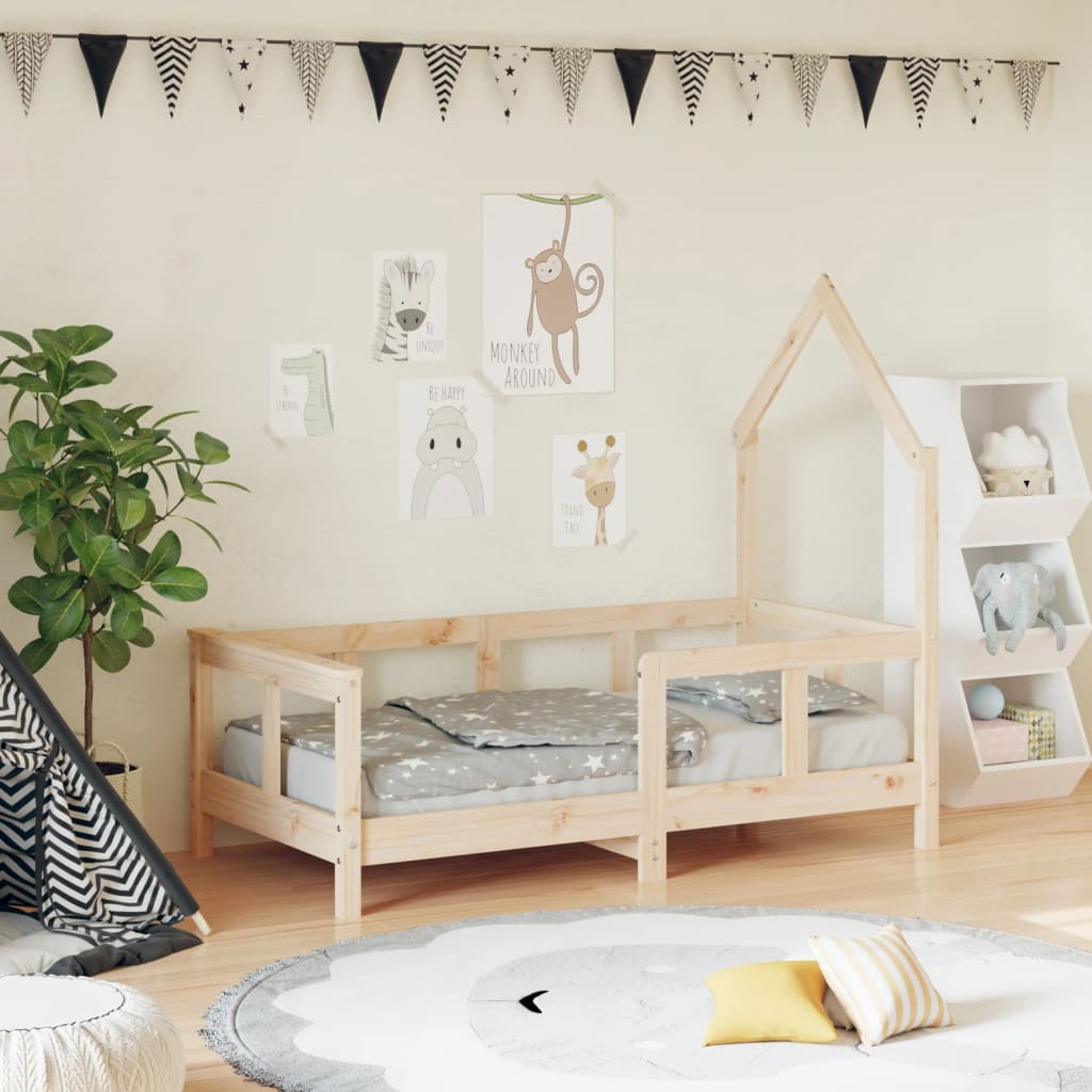 Kids Bed Frame 70x140 cm Solid Wood Pine