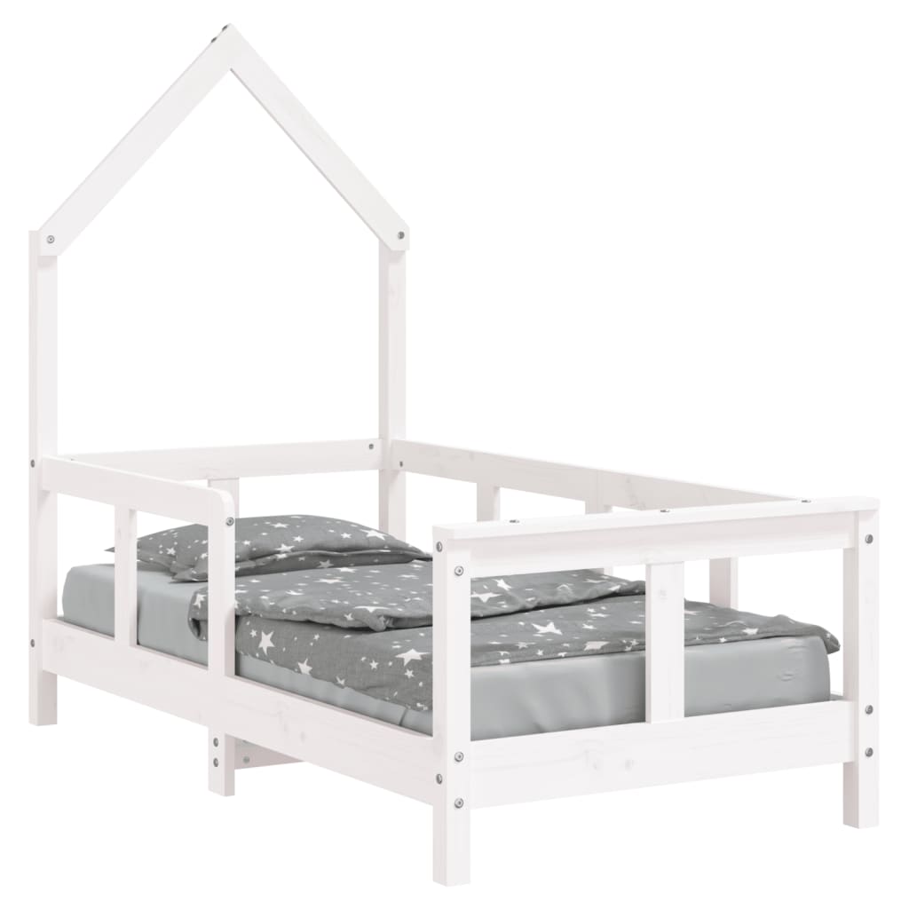 Kids Bed Frame White 70x140 cm Solid Wood Pine