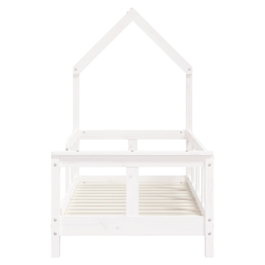 Kids Bed Frame White 70x140 cm Solid Wood Pine