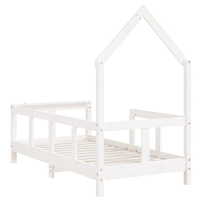 Kids Bed Frame White 70x140 cm Solid Wood Pine