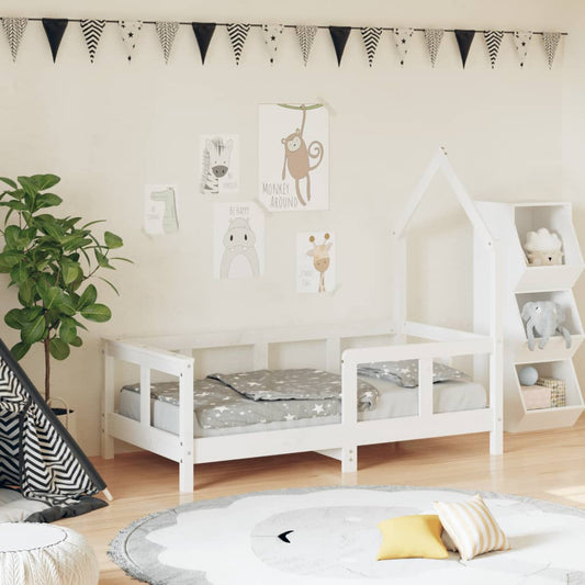 Kids Bed Frame White 70x140 cm Solid Wood Pine