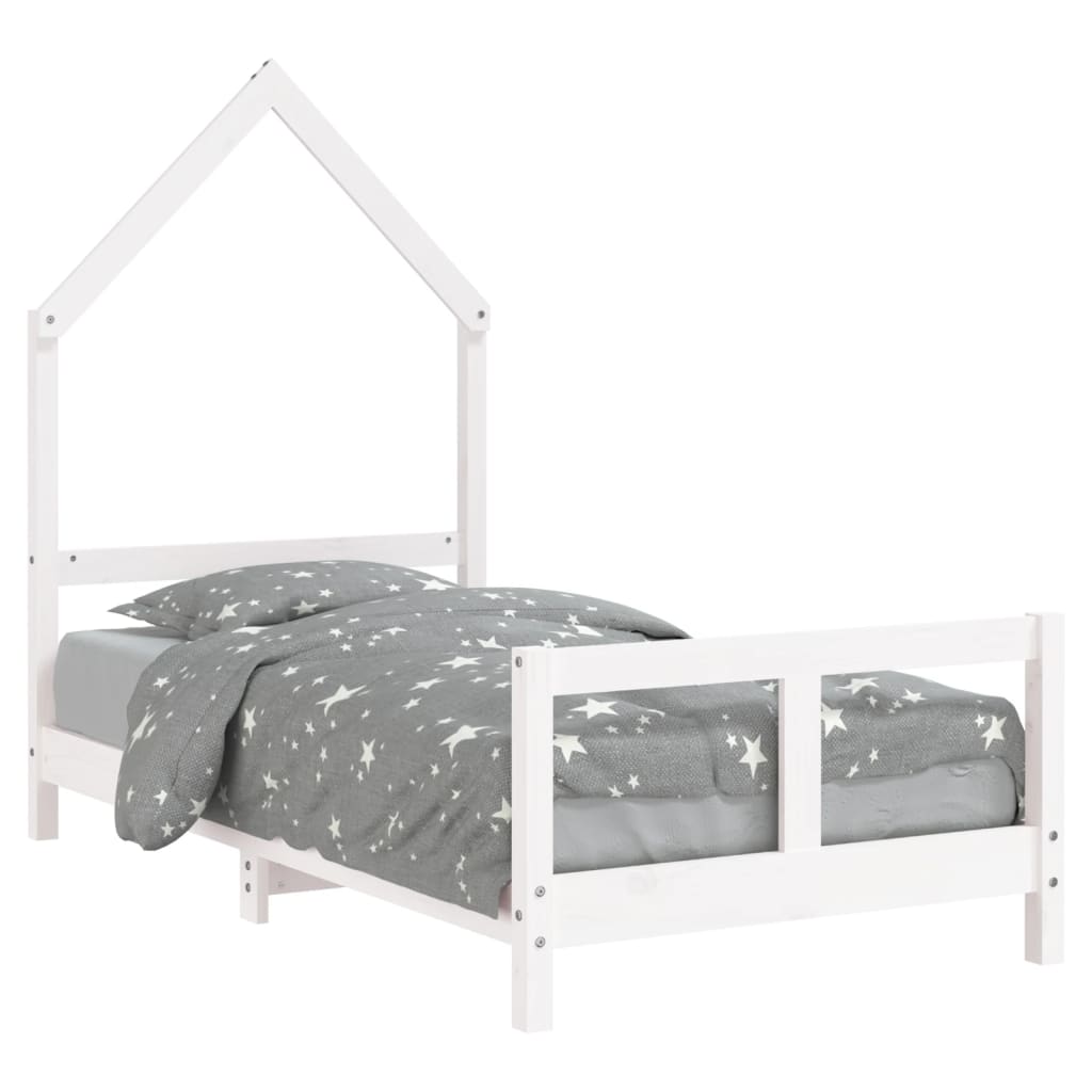 Kids Bed Frame White 80x160 cm Solid Wood Pine