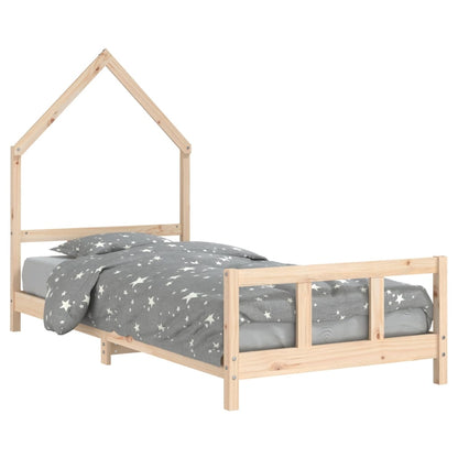 Kids Bed Frame 90x190 cm Solid Wood Pine