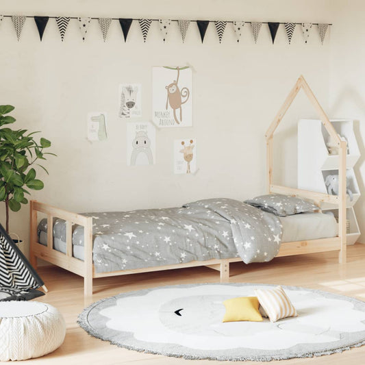 Kids Bed Frame 90x190 cm Solid Wood Pine