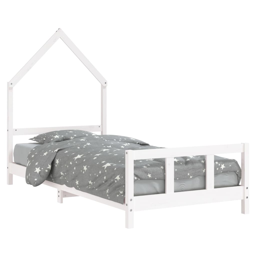 Kids Bed Frame White 90x190 cm Solid Wood Pine