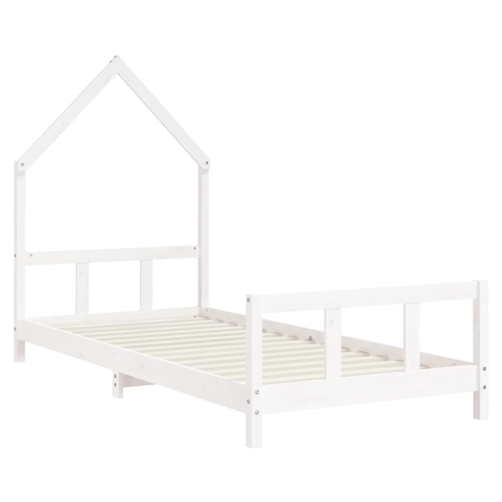 Kids Bed Frame White 90x190 cm Solid Wood Pine