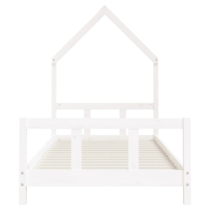 Kids Bed Frame White 90x190 cm Solid Wood Pine