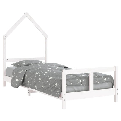 Kids Bed Frame White 80x200 cm Solid Wood Pine