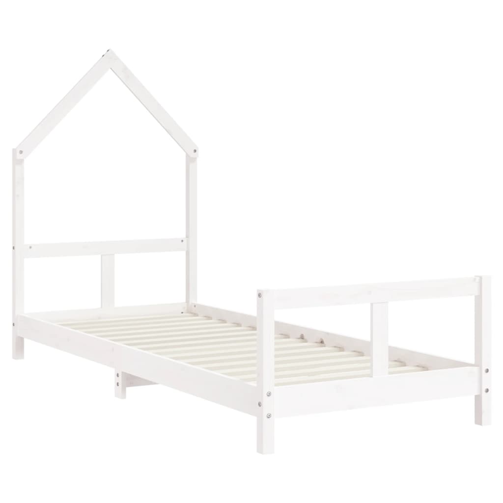 Kids Bed Frame White 80x200 cm Solid Wood Pine