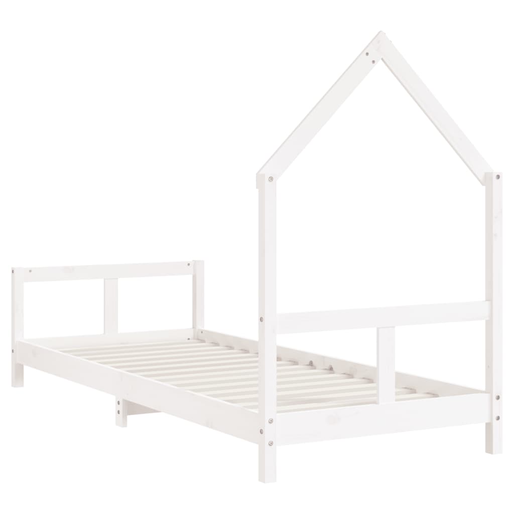 Kids Bed Frame White 80x200 cm Solid Wood Pine