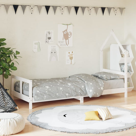 Kids Bed Frame White 80x200 cm Solid Wood Pine