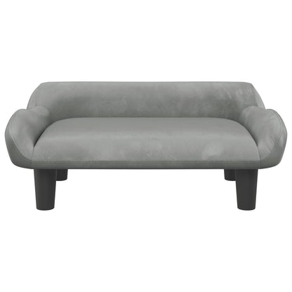 Kids Sofa Light Grey 70x40x24 cm Velvet