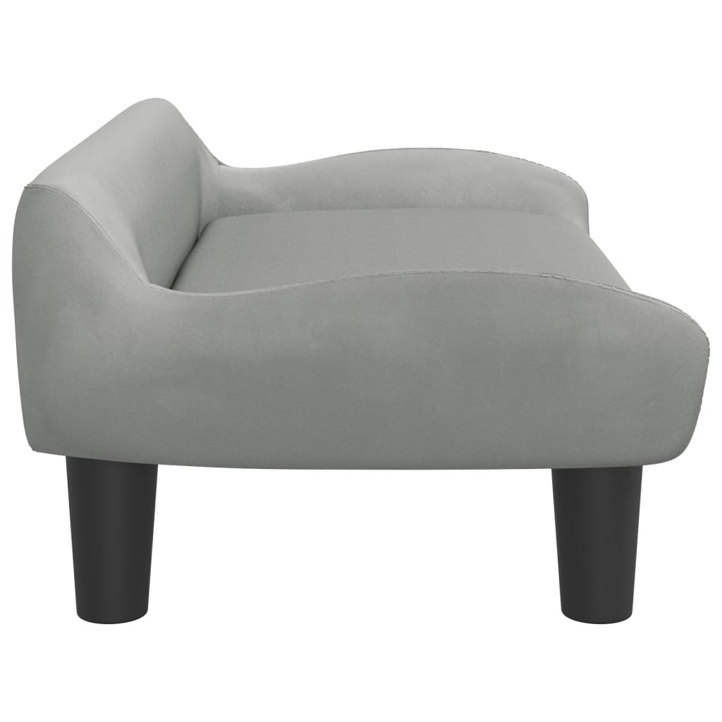 Kids Sofa Light Grey 70x40x24 cm Velvet