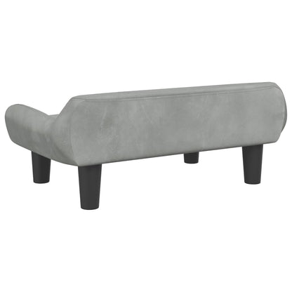 Kids Sofa Light Grey 70x40x24 cm Velvet