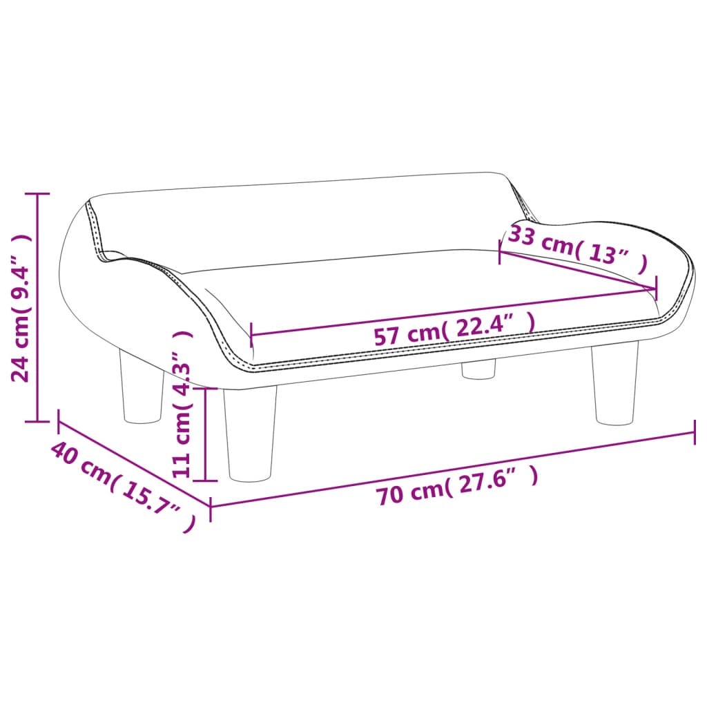 Kids Sofa Light Grey 70x40x24 cm Velvet