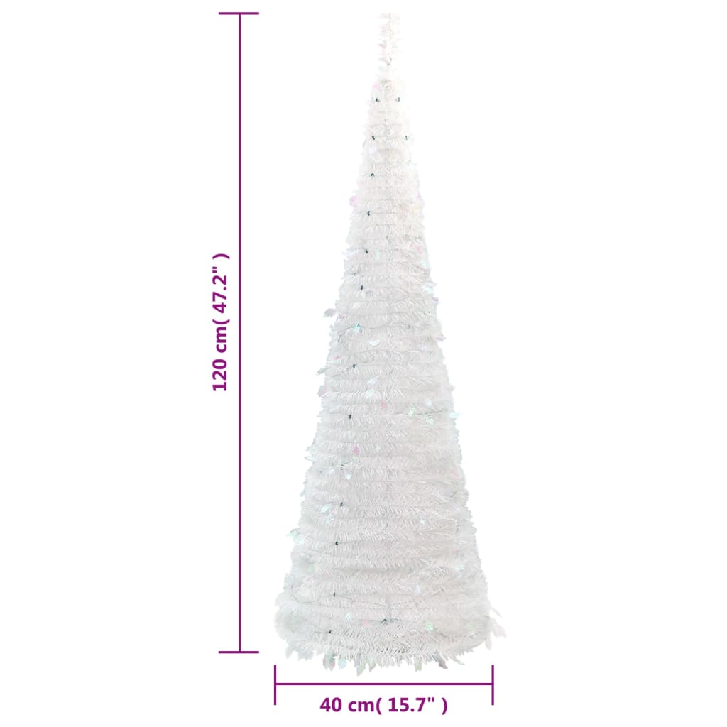 Artificial Christmas Tree Pop-up 50 LEDs White 120 cm