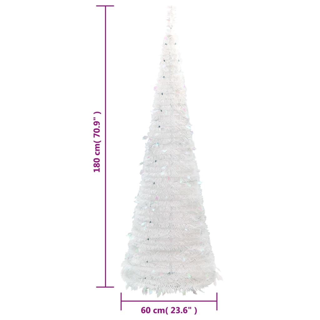 Artificial Christmas Tree Pop-up 150 LEDs White 180 cm