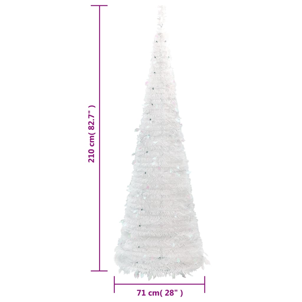 Artificial Christmas Tree Pop-up 200 LEDs White 210 cm