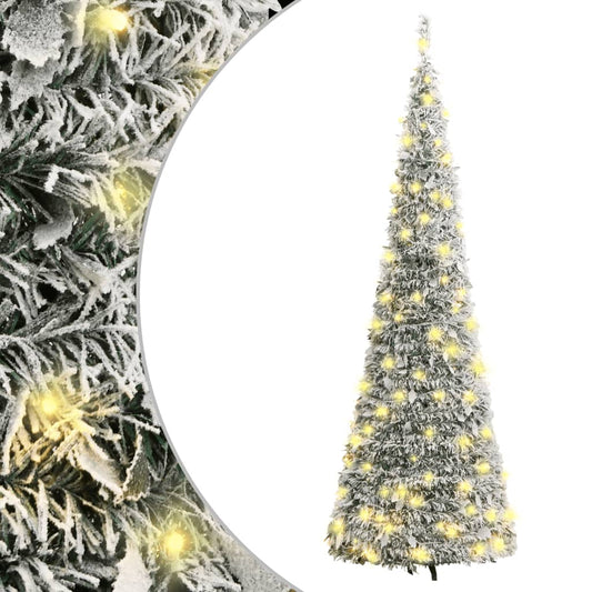 Artificial Christmas Tree Pop-up Flocked Snow 50 LEDs 120 cm