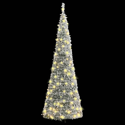 Artificial Christmas Tree Pop-up Flocked Snow 50 LEDs 120 cm