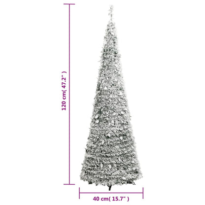 Artificial Christmas Tree Pop-up Flocked Snow 50 LEDs 120 cm