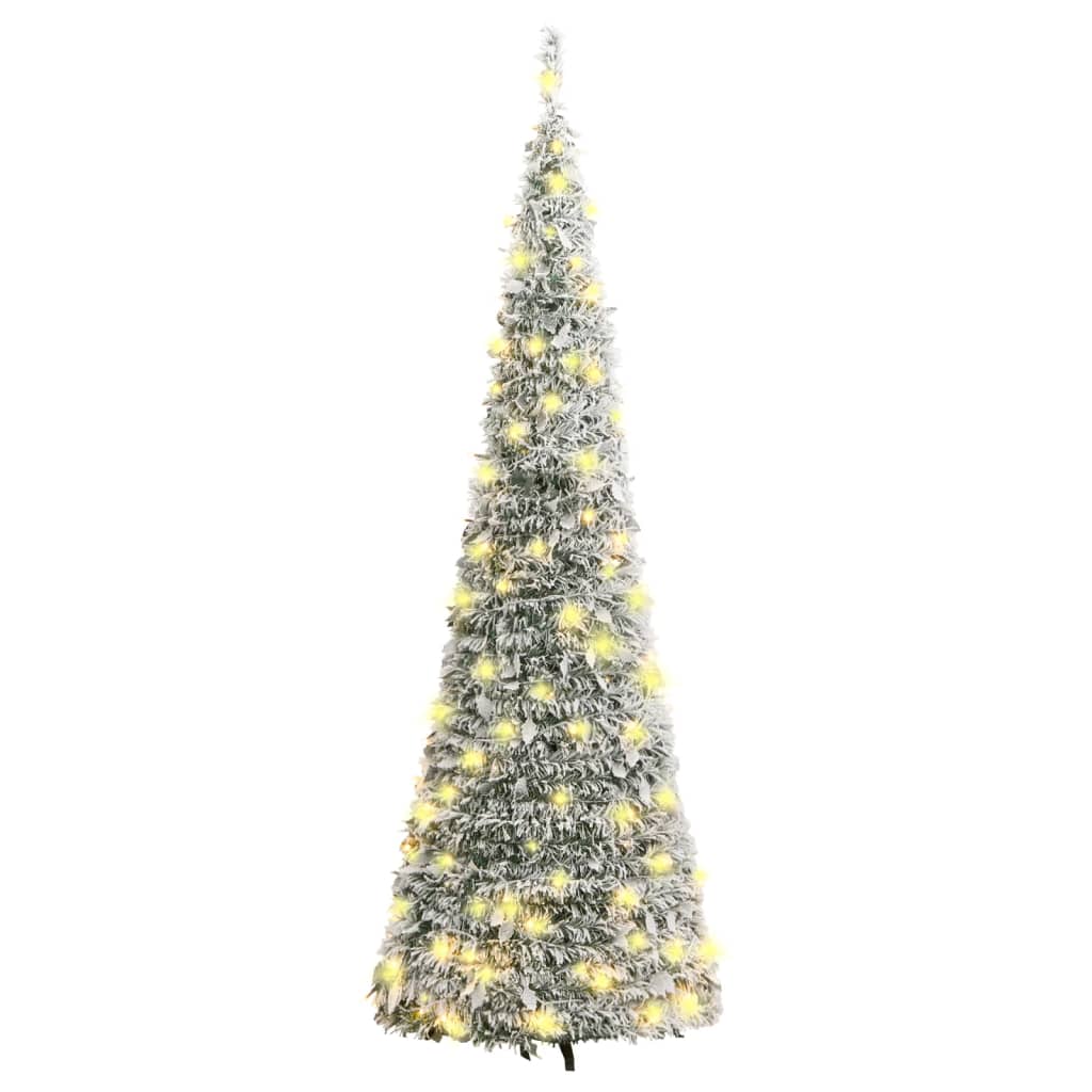 Artificial Christmas Tree Pop-up Flocked Snow 200 LEDs 210 cm