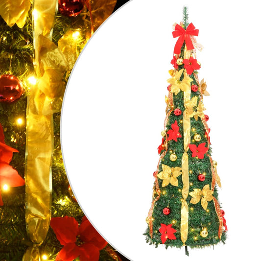 Artificial Christmas Tree Pop-up 100 LEDs Green 150 cm