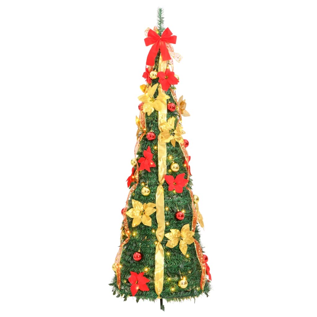 Artificial Christmas Tree Pop-up 100 LEDs Green 150 cm