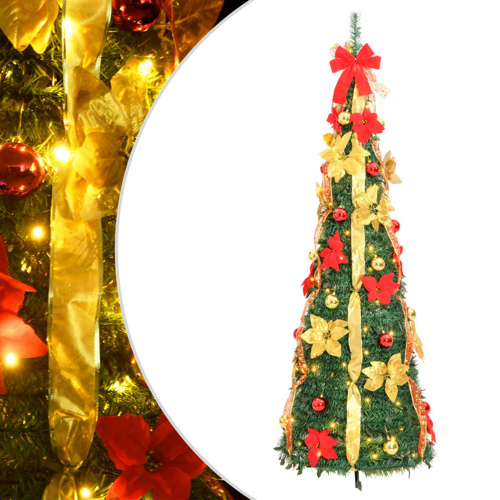 Artificial Christmas Tree Pop-up 150 LEDs Green 180 cm