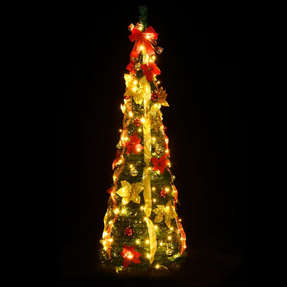 Artificial Christmas Tree Pop-up 200 LEDs Green 210 cm