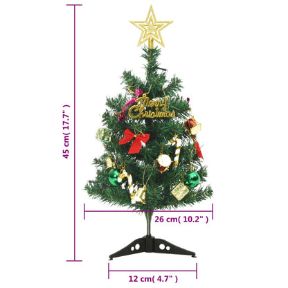 Mini Artificial Pre-lit Christmas Tree with 20 LEDs Green 45 cm