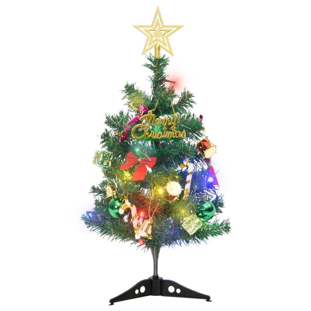 Mini Artificial Pre-lit Christmas Tree with 20 LEDs Green 45 cm