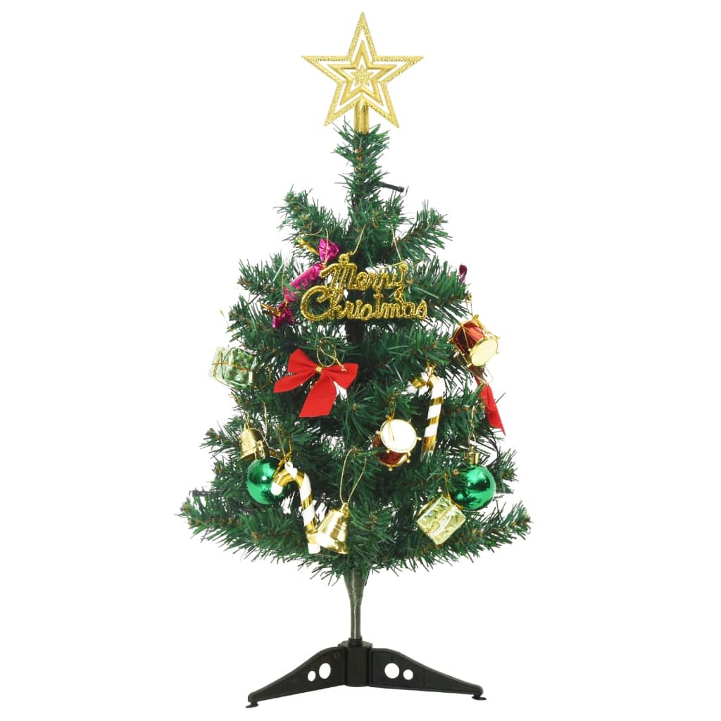 Mini Artificial Pre-lit Christmas Tree with 30 LEDs Green 60 cm