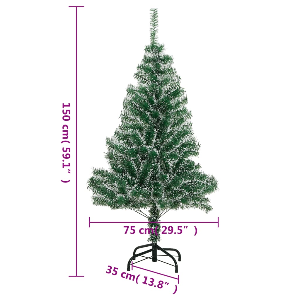 Artificial Christmas Tree with Flocked Snow Green 150 cm