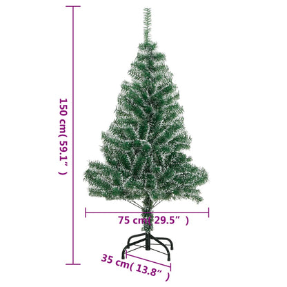 Artificial Christmas Tree with Flocked Snow Green 150 cm