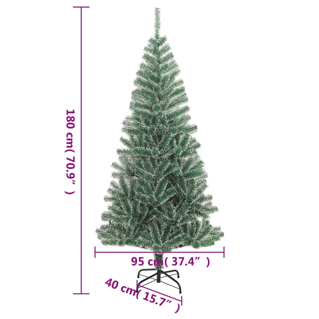 Artificial Christmas Tree with Flocked Snow Green 180 cm