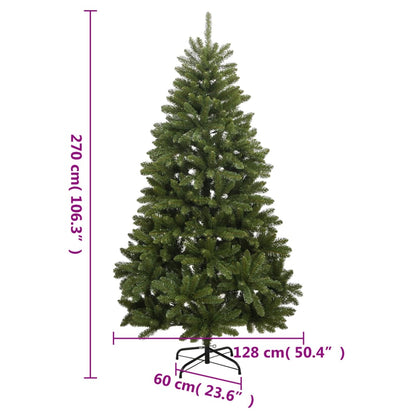 Artificial Hinged Christmas Tree with Stand Green 270 cm